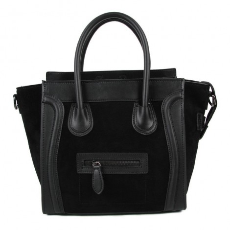 Avery Genuine Leather Satchel Bag Black 75304