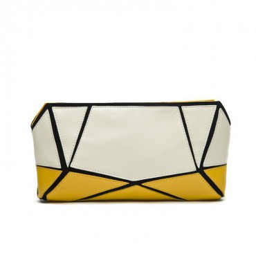 Avre Genuine Leather Shoulder Bag Yellow White 75181