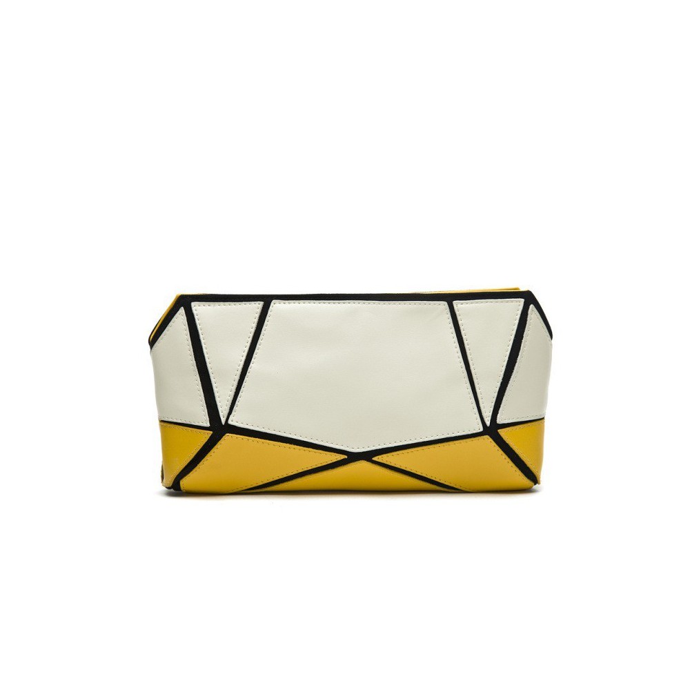 Avre Genuine Leather Shoulder Bag Yellow White 75181