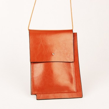 Cody Genuine Leather Shoulder Bag Orange 75324