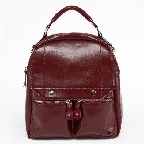 Shane Genuine Leather Backpack Bag Dark Red 75180