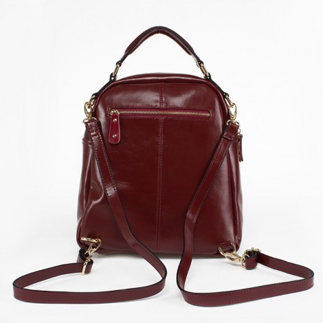Shane Genuine Leather Backpack Bag Dark Red 75180