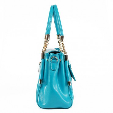 Coleen Genuine Leather Tote Bag Blue 75191