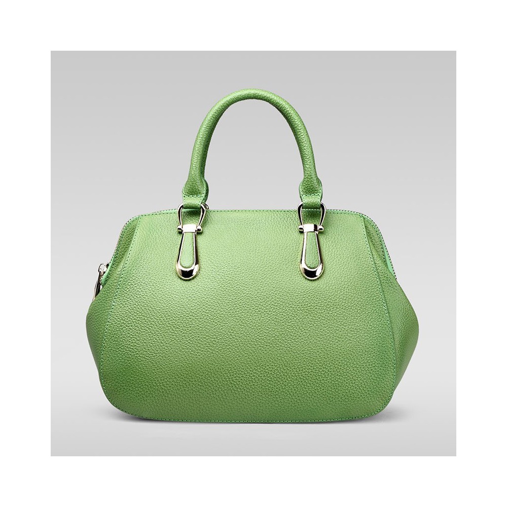 Genuine Leather Tote Bag Green 75557