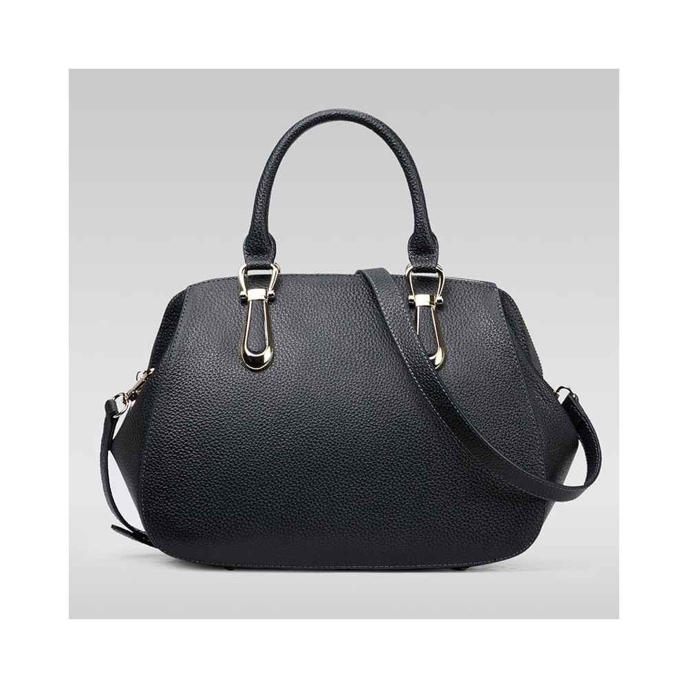 Genuine Leather Tote Bag Black 75557