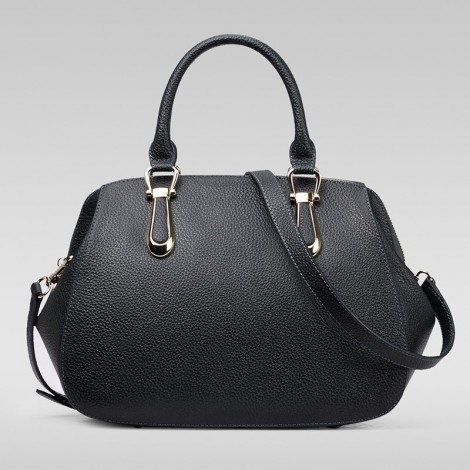 Genuine Leather Tote Bag Black 75557