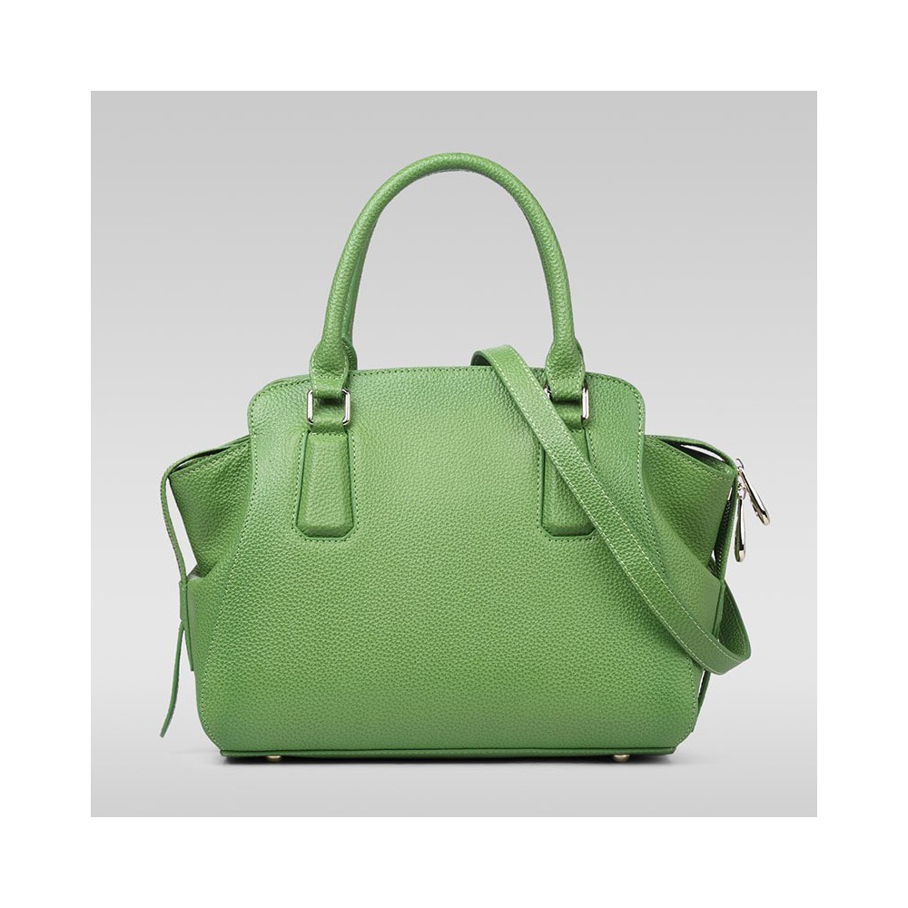 Genuine Leather Tote Bag Green 75569