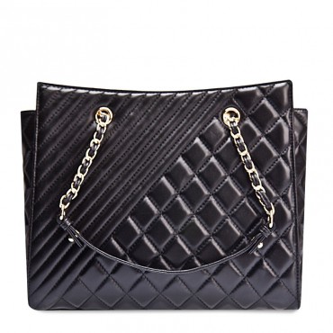 Angela Genuine Leather Tote Bag Black 75108