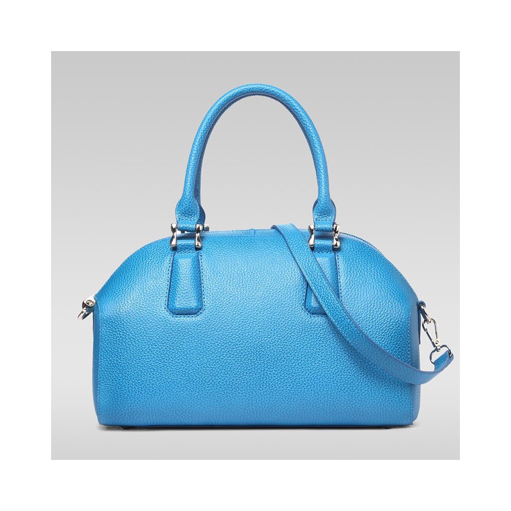 Genuine Leather Tote Bag Blue 75572