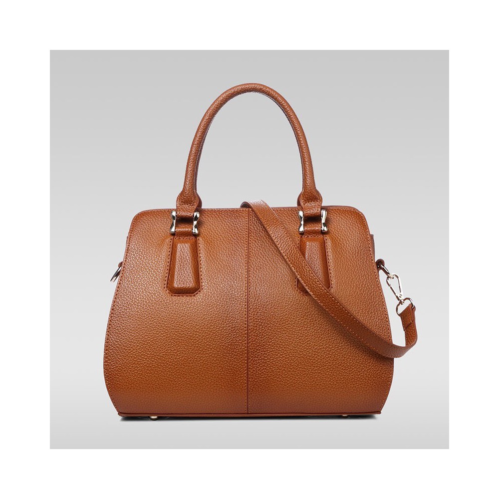 Genuine Leather Tote Bag Clay 75582