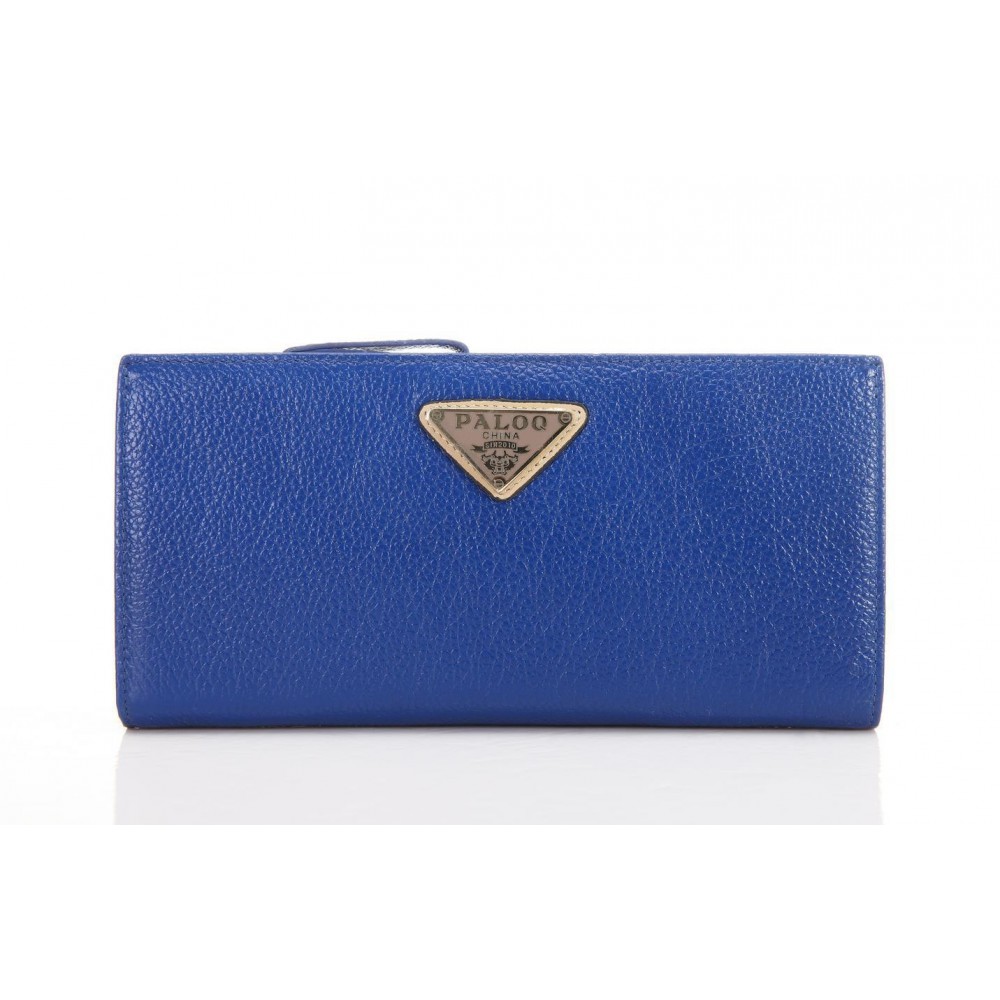 Genuine cowhide Leather Wallet Blue 65121