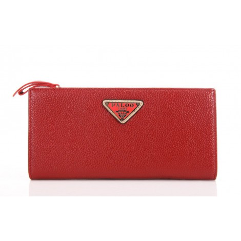 Genuine cowhide Leather Wallet Dark Red 65121