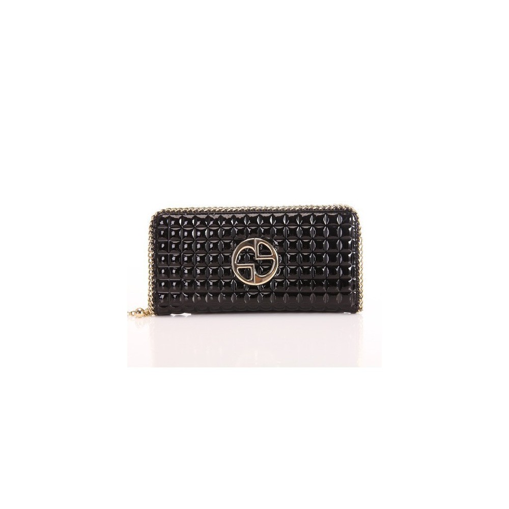 Genuine cowhide Leather Wallet Black 65124