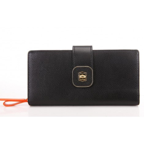 Genuine cowhide Leather Wallet Black 65125