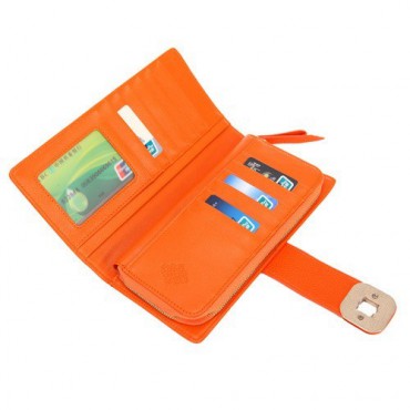 Portefeuille en cuir Orange  65125