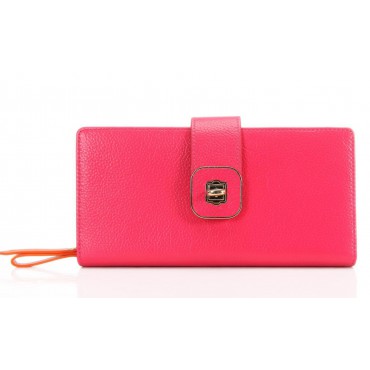 Genuine cowhide Leather Wallet Red 65125