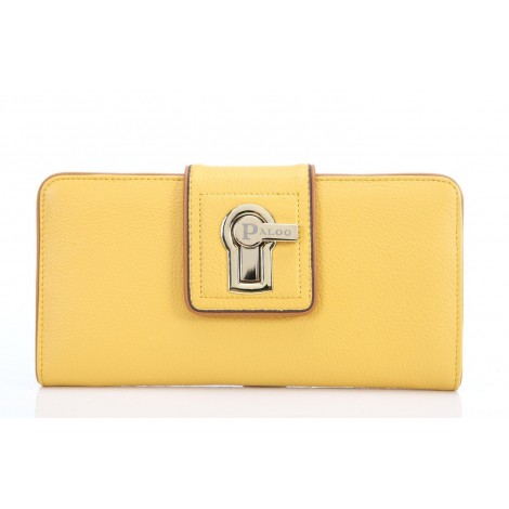 Genuine cowhide Leather Wallet Yellow 64126