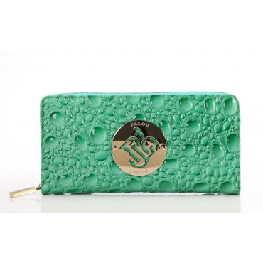 Genuine cowhide Leather Wallet Green 64128