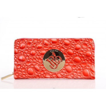 Genuine cowhide Leather Wallet Orange 64128