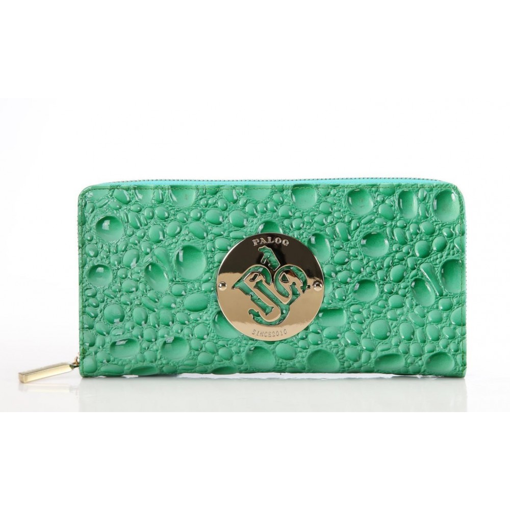 Genuine cowhide Leather Wallet Green 64130