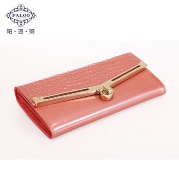 Genuine cowhide Leather Wallet Pink 64131