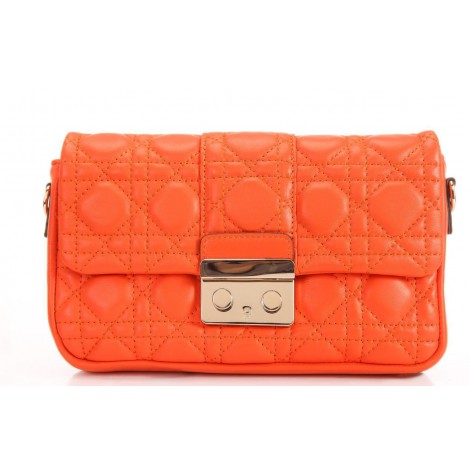 Genuine Leather Shoulder Bag Orange 75636
