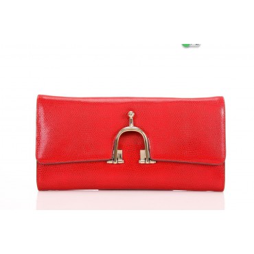 Genuine Leather Shoulder Bag Red 75643