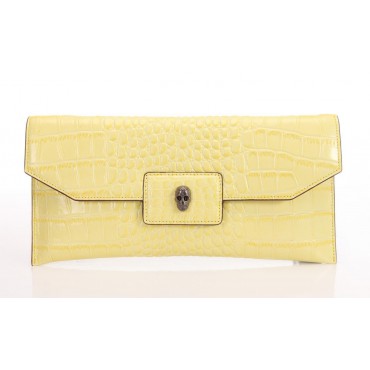 Genuine Leather Shoulder Bag Yellow 75646