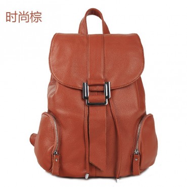 Genuine Leather Backpack Bag Dark Red 75597