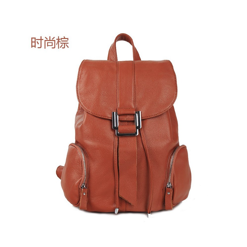 Genuine Leather Backpack Bag Dark Red 75597