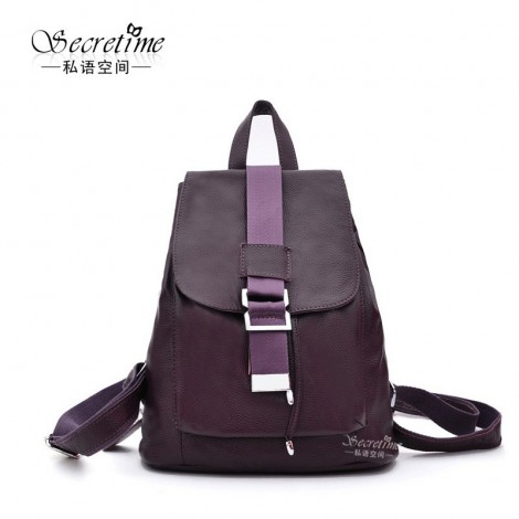 Genuine Leather Backpack Bag Purple 75598
