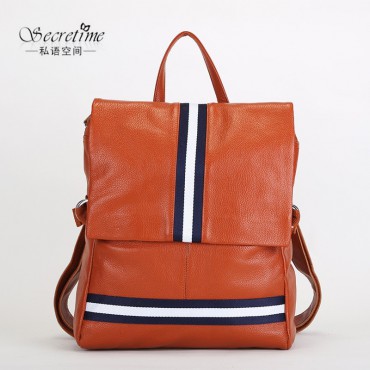 Genuine Leather Backpack Bag Brown 75601