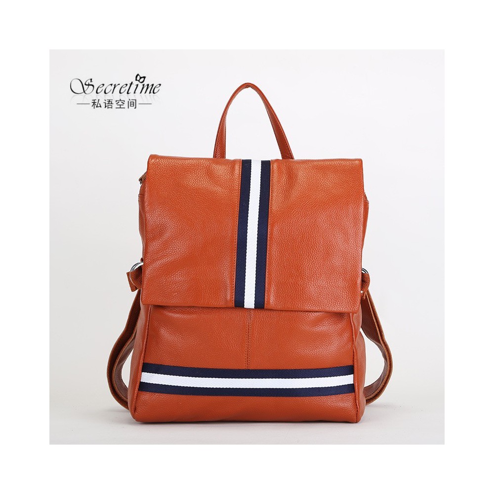 Genuine Leather Backpack Bag Brown 75601