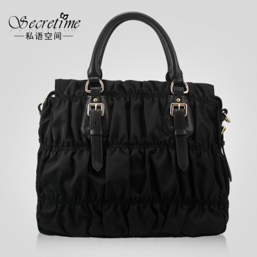 Genuine Leather Tote Bag Black 75628