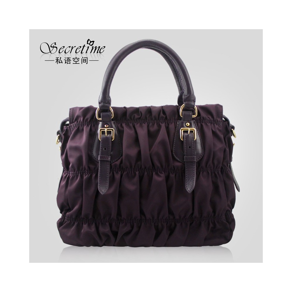 Sac à main poignée en cuir Violet 75628