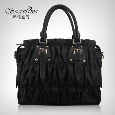 Genuine Leather Tote Bag Black 75614
