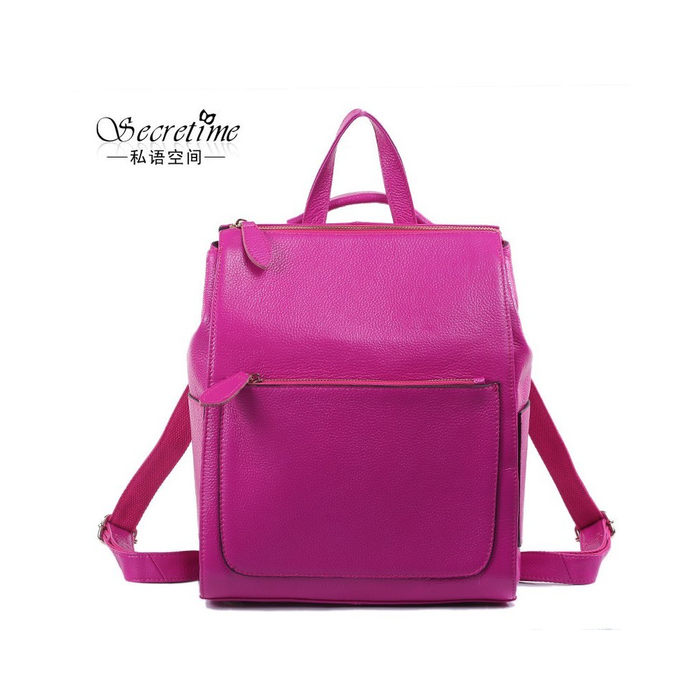 Genuine Leather Backpack Bag Purple 75619