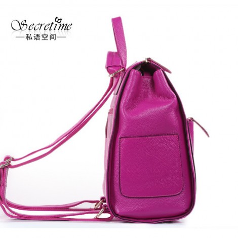 Genuine Leather Backpack Bag Purple 75619