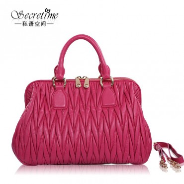 Genuine Leather Tote Bag Pink 75624