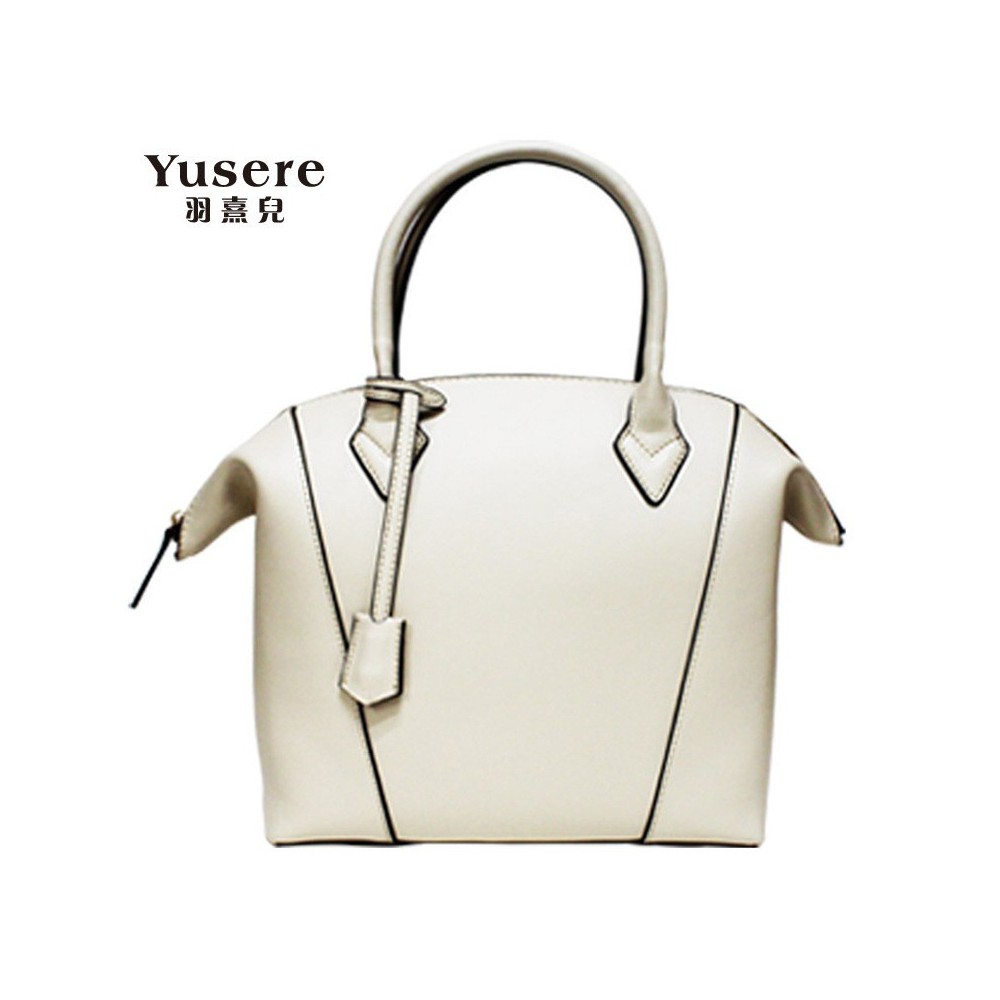 Genuine Leather Tote Bag White 75674