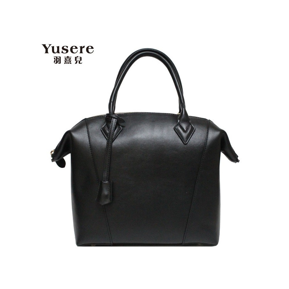 Genuine Leather Tote Bag Black 75674