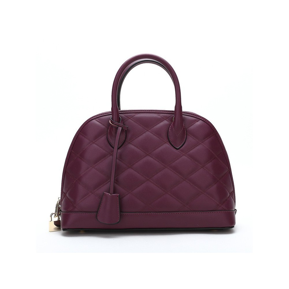 Sac à main poignée en cuir Violet 75677