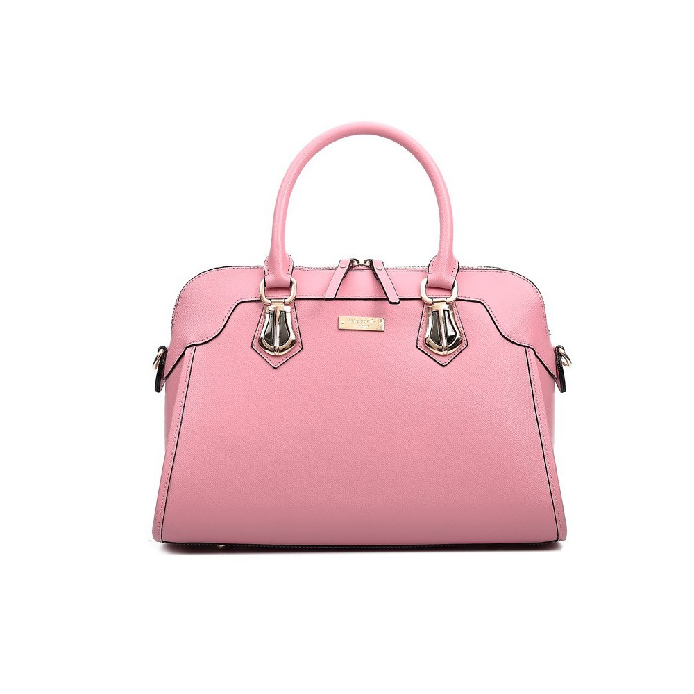 Sac à main poignée en cuir Rose 75676