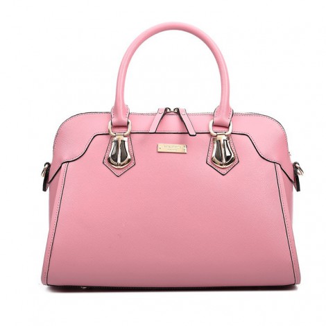 Genuine Leather Tote Bag Pink 75676
