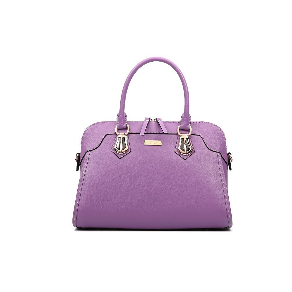 Sac à main poignée en cuir Violet 75676