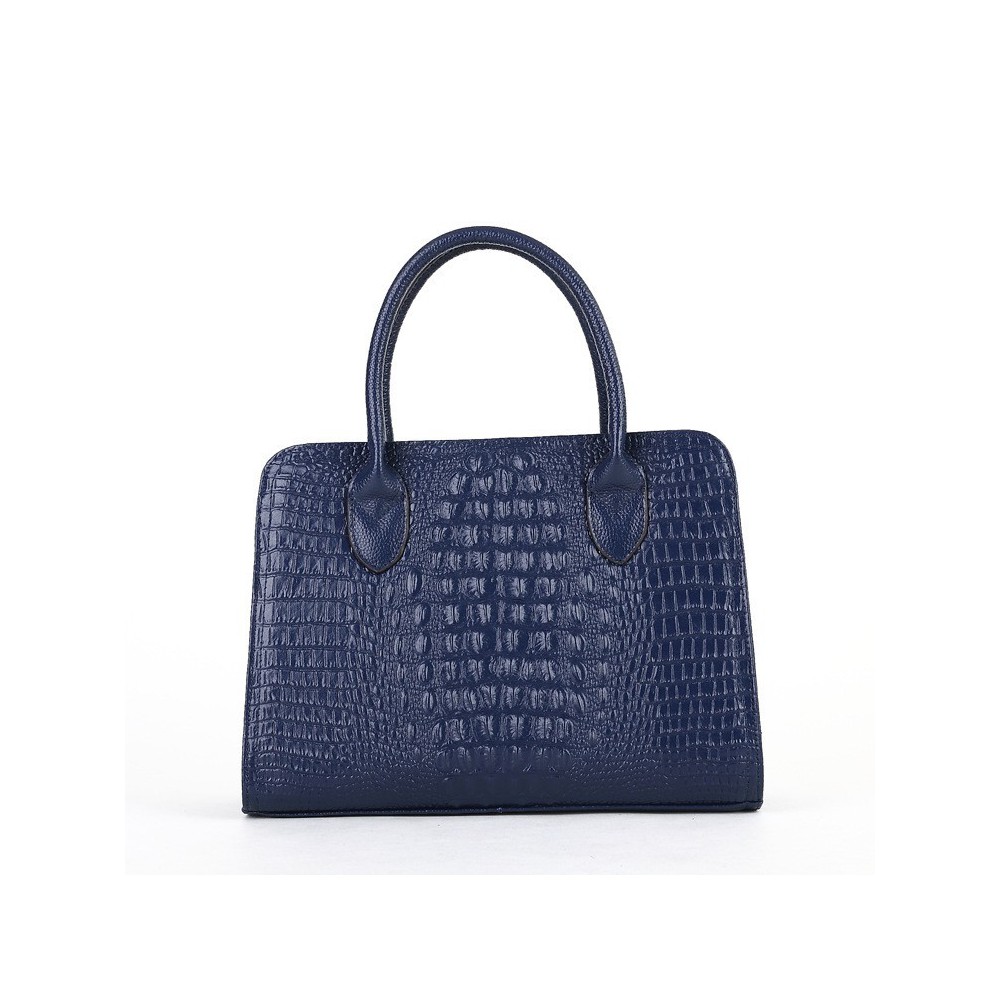 Sac à main cabas en cuir Bleu 75694