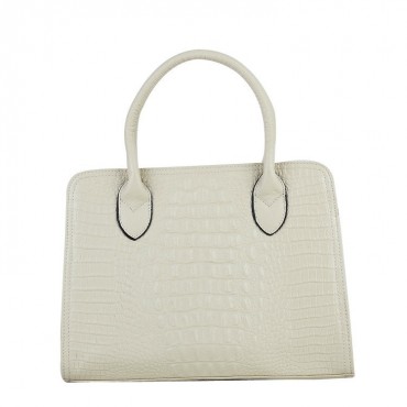 Genuine Leather Tote Bag White 75675
