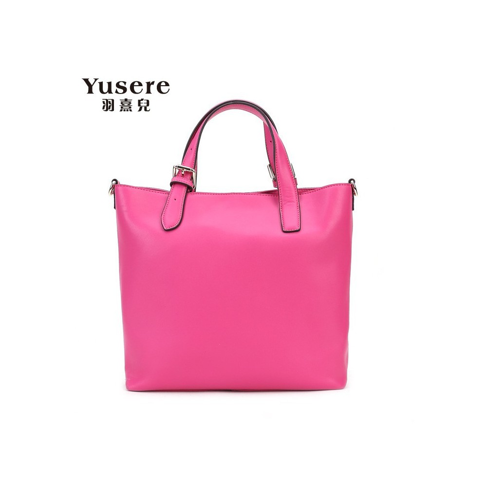 Sac à main cabas en cuir Rose 75672