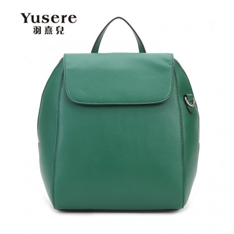 Genuine Leather Backpack Bag Dark Green 75668