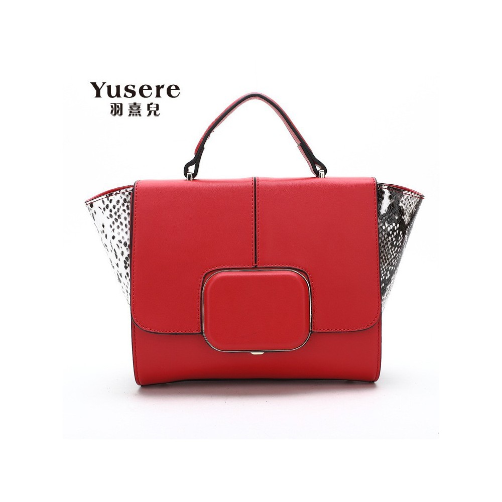 Sac à main poignée en cuir Rouge 75667